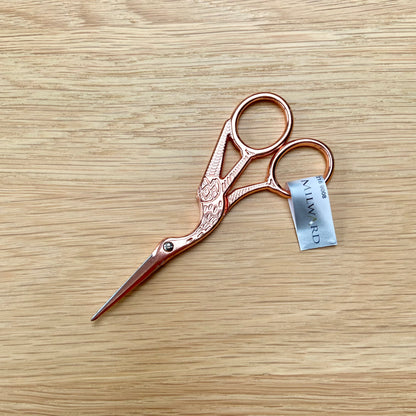 Milward Rose Gold Stork Embroidery Scissors