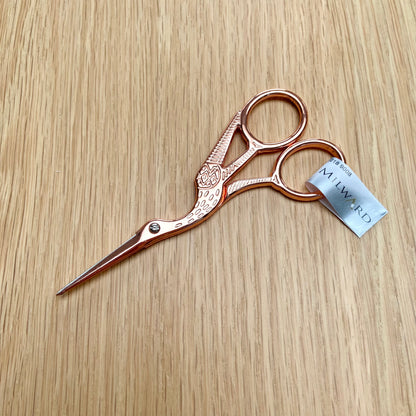 Milward Rose Gold Stork Embroidery Scissors