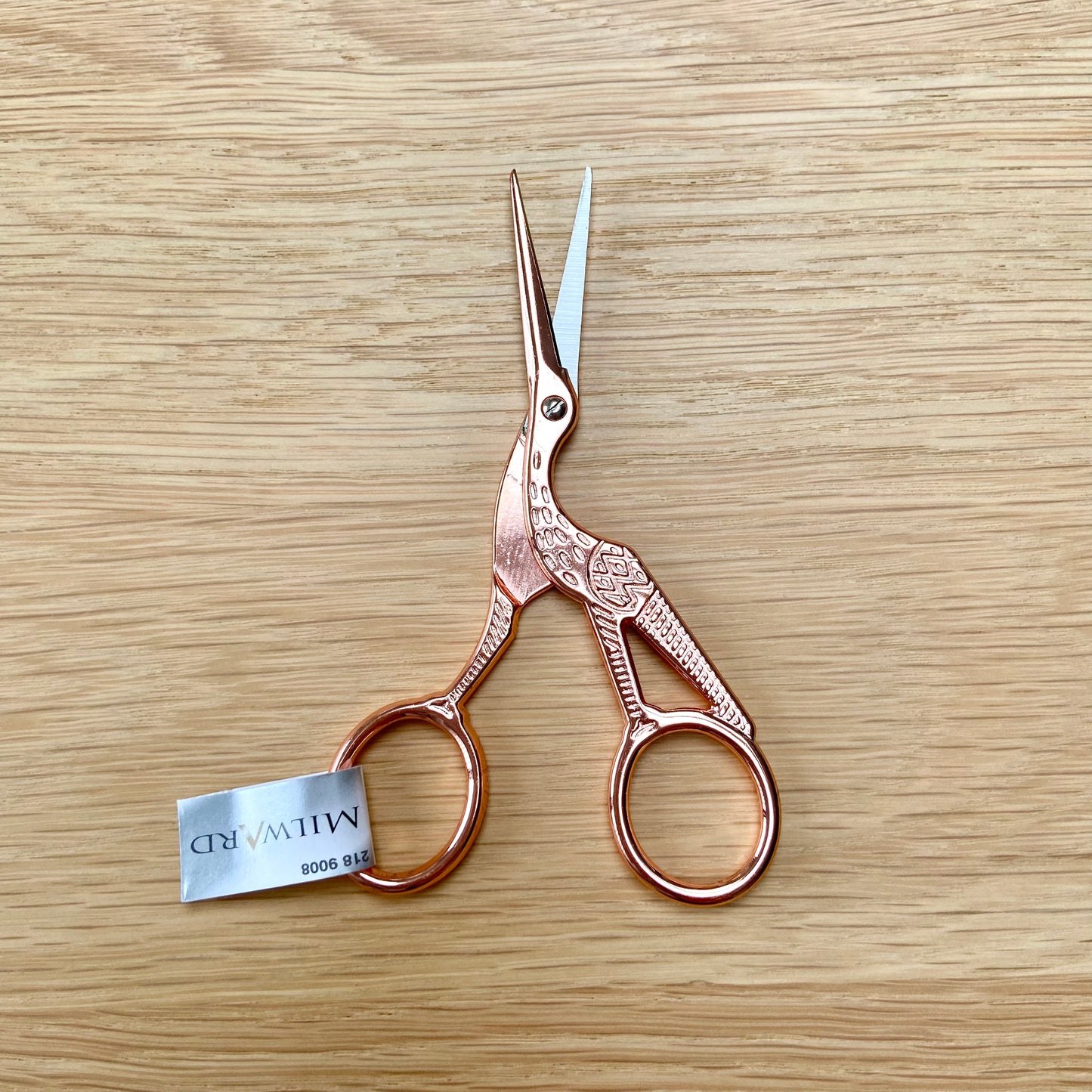 Milward Rose Gold Stork Embroidery Scissors