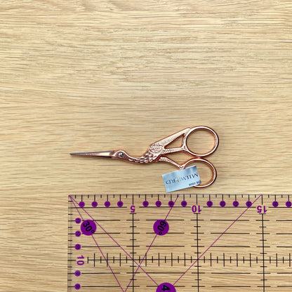 Milward Rose Gold Stork Embroidery Scissors