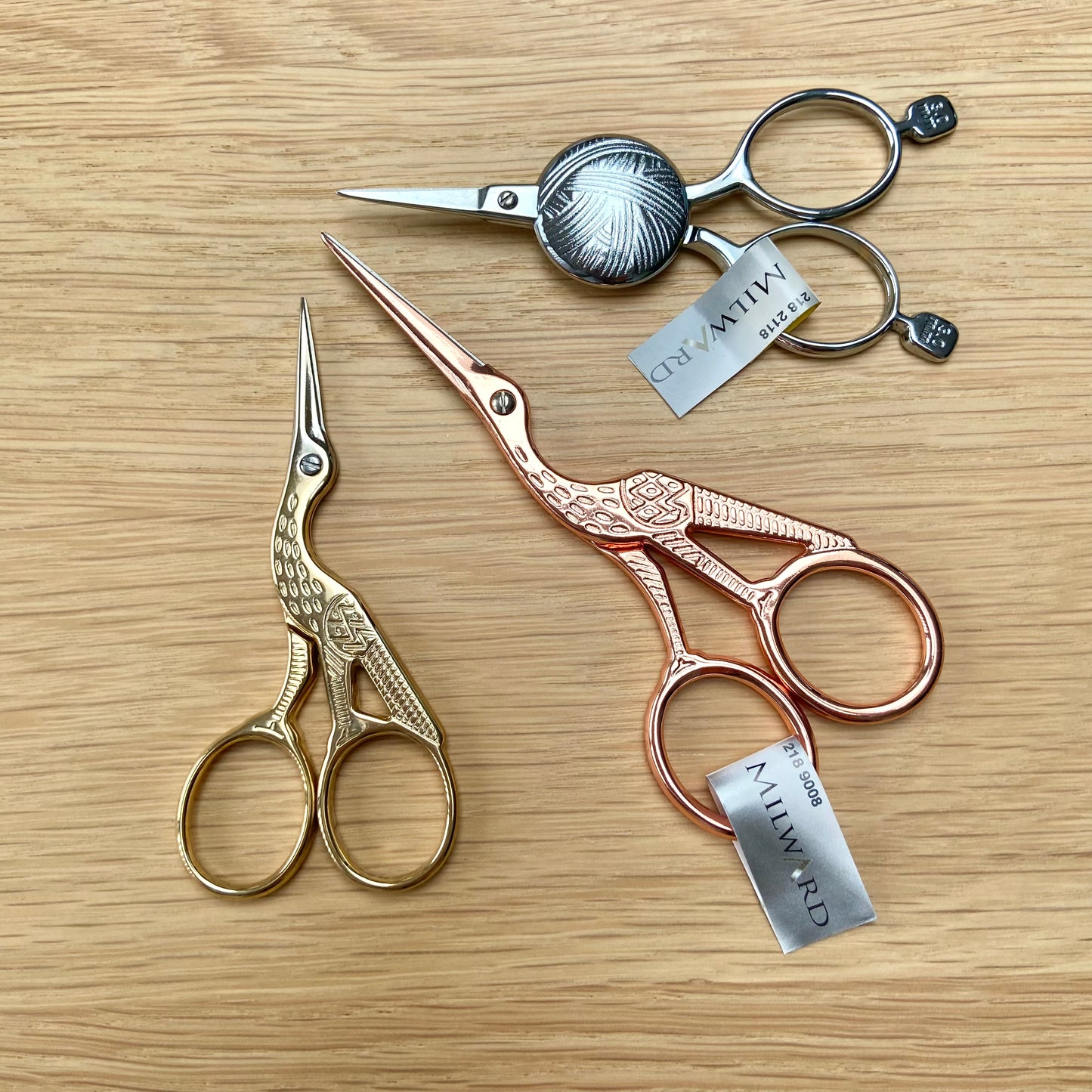 Milward Rose Gold Stork Embroidery Scissors