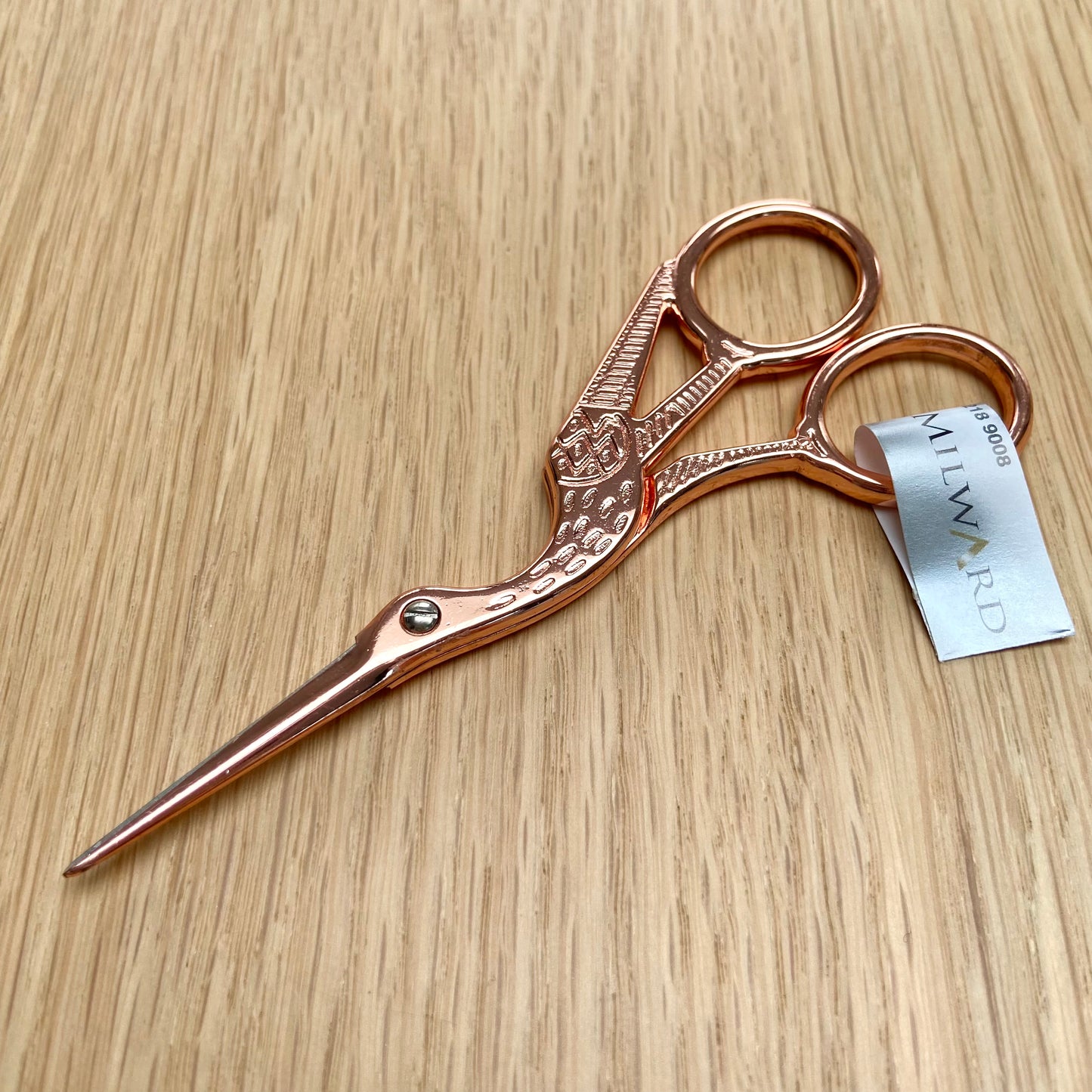 Milward Rose Gold Stork Embroidery Scissors