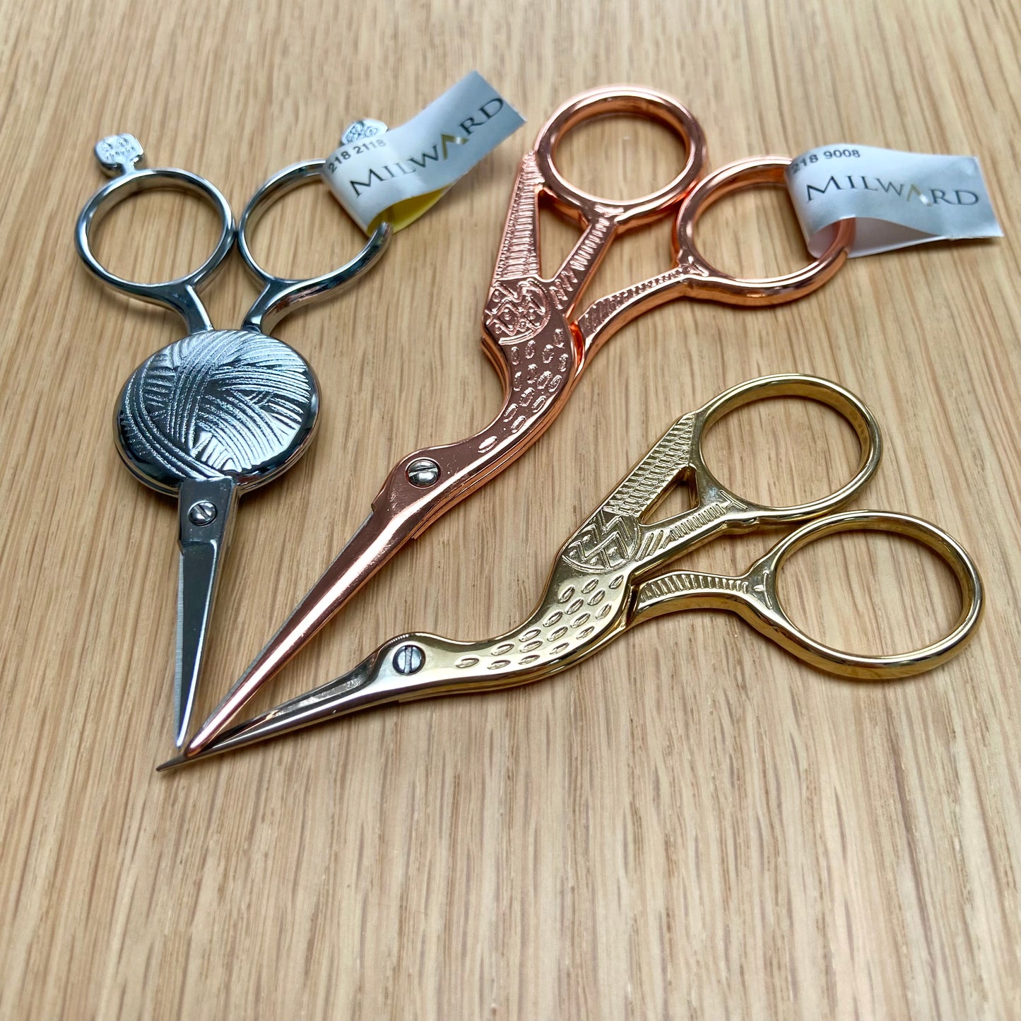 Milward Rose Gold Stork Embroidery Scissors