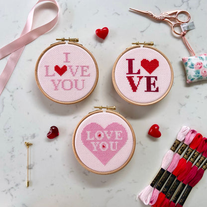 Love You Cross Stitch Pattern – PDF Download