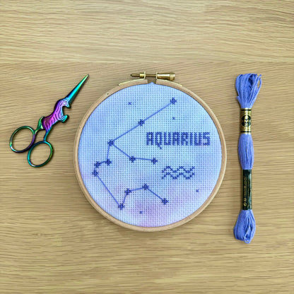 Aquarius Constellation Galaxy Cross Stitch Pattern – PDF Download