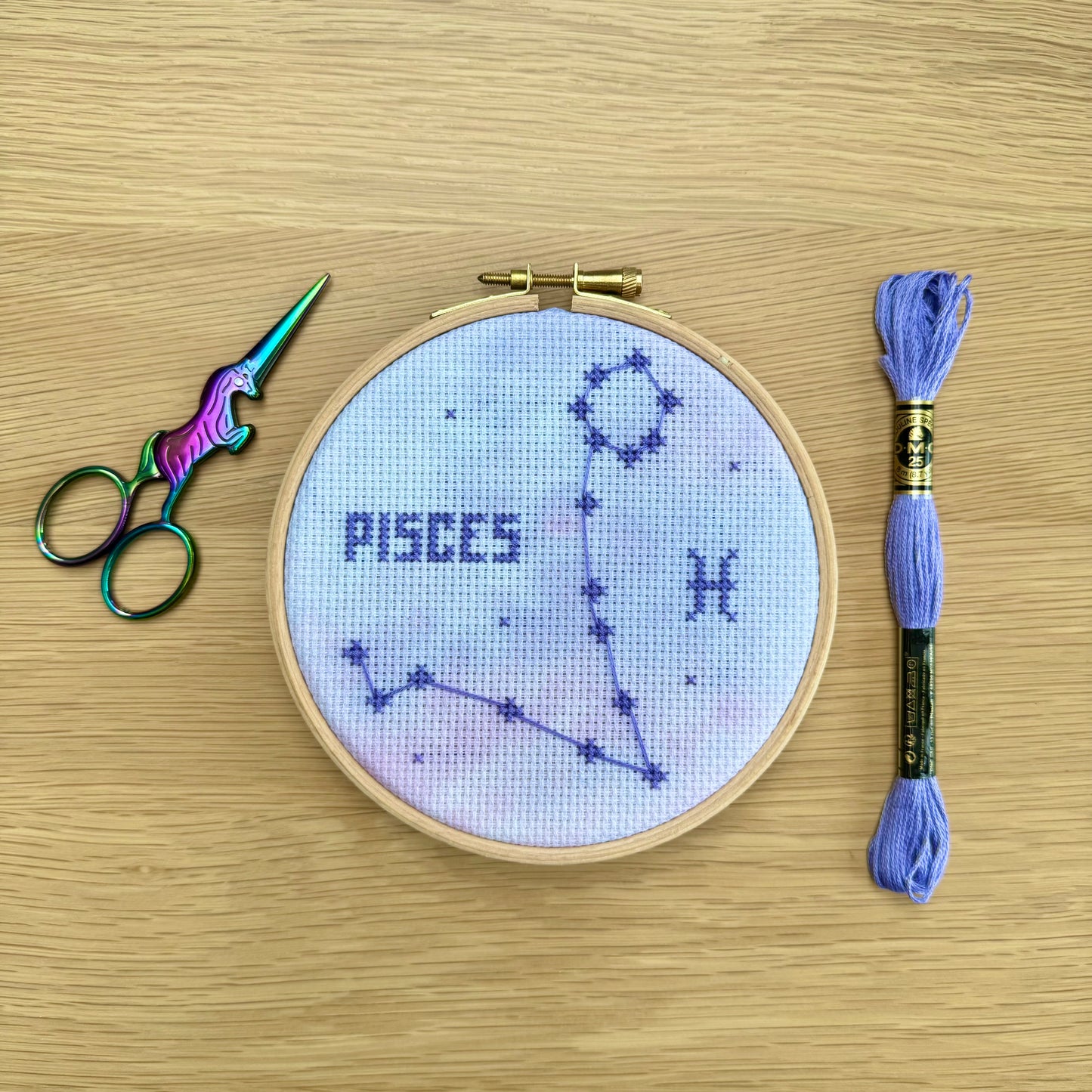 Pisces Constellation Galaxy Cross Stitch Kit