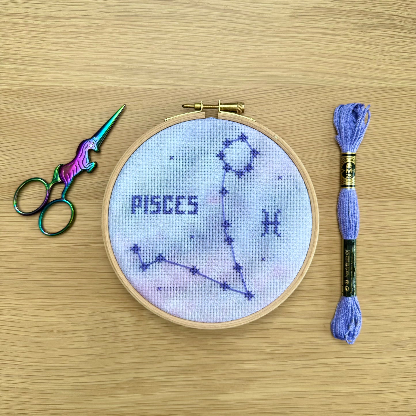 Pisces Constellation Galaxy Cross Stitch Pattern – PDF Download
