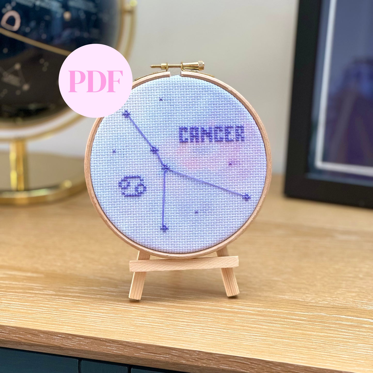 Cancer Constellation Galaxy Cross Stitch Pattern – PDF Download