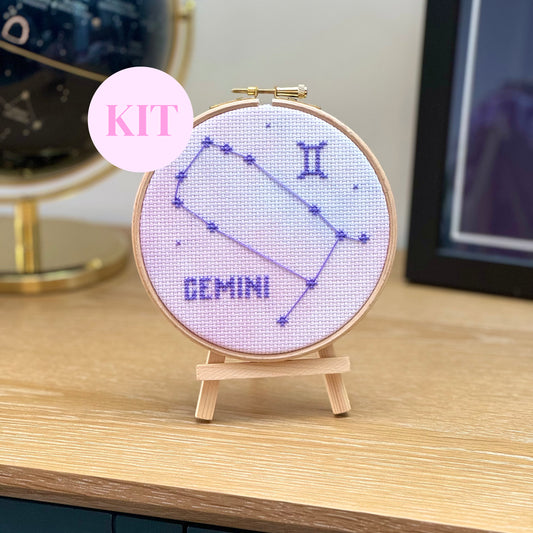 Gemini Constellation Galaxy Cross Stitch Kit