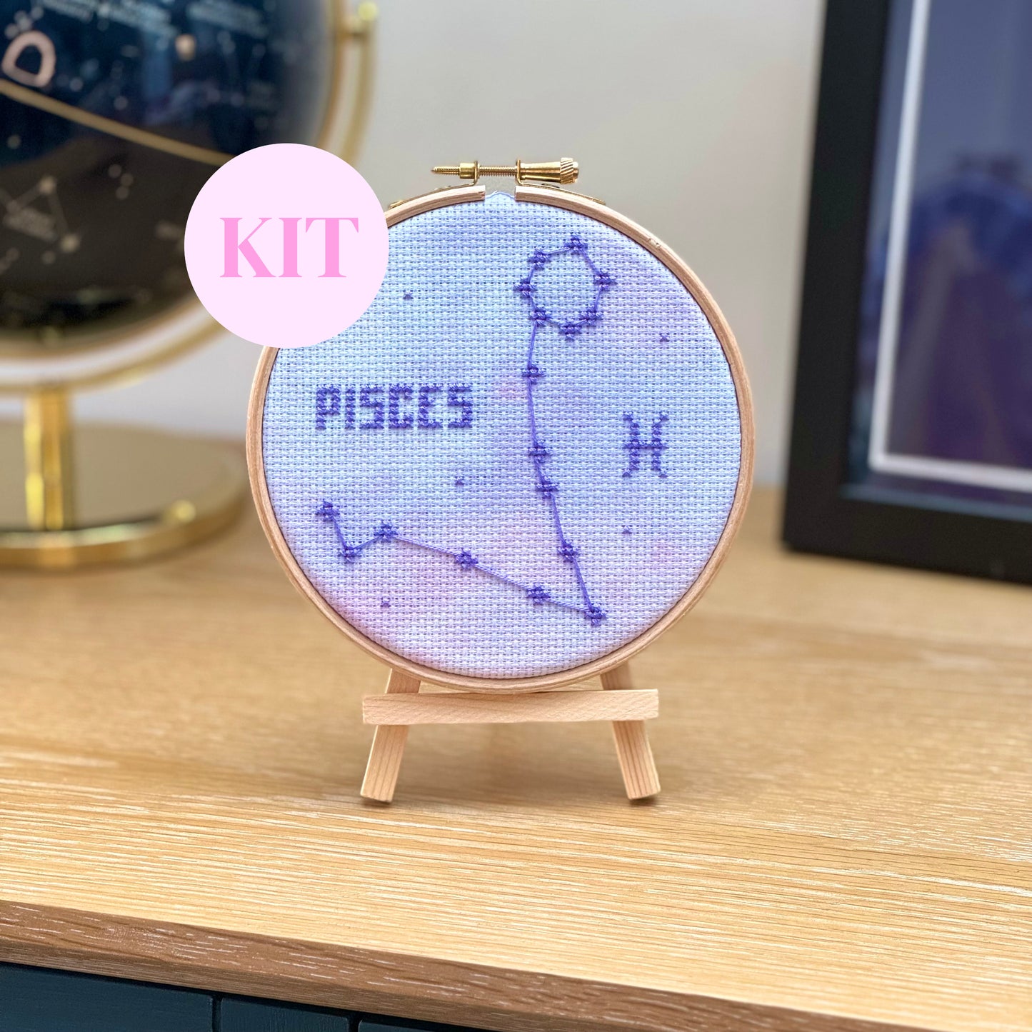 Pisces Constellation Galaxy Cross Stitch Kit