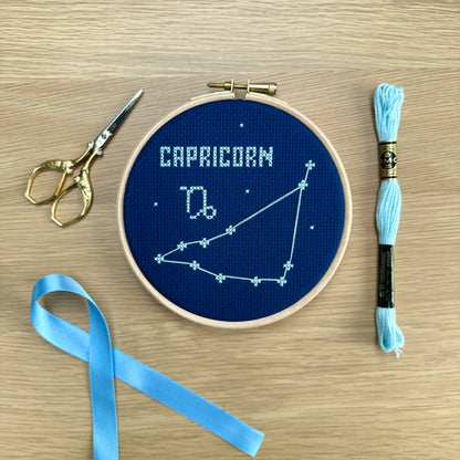 Capricorn Constellation Night Sky Cross Stitch Kit