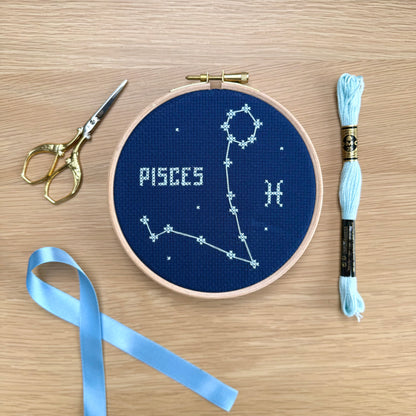 Pisces Constellation Night Sky Cross Stitch Pattern – PDF Download