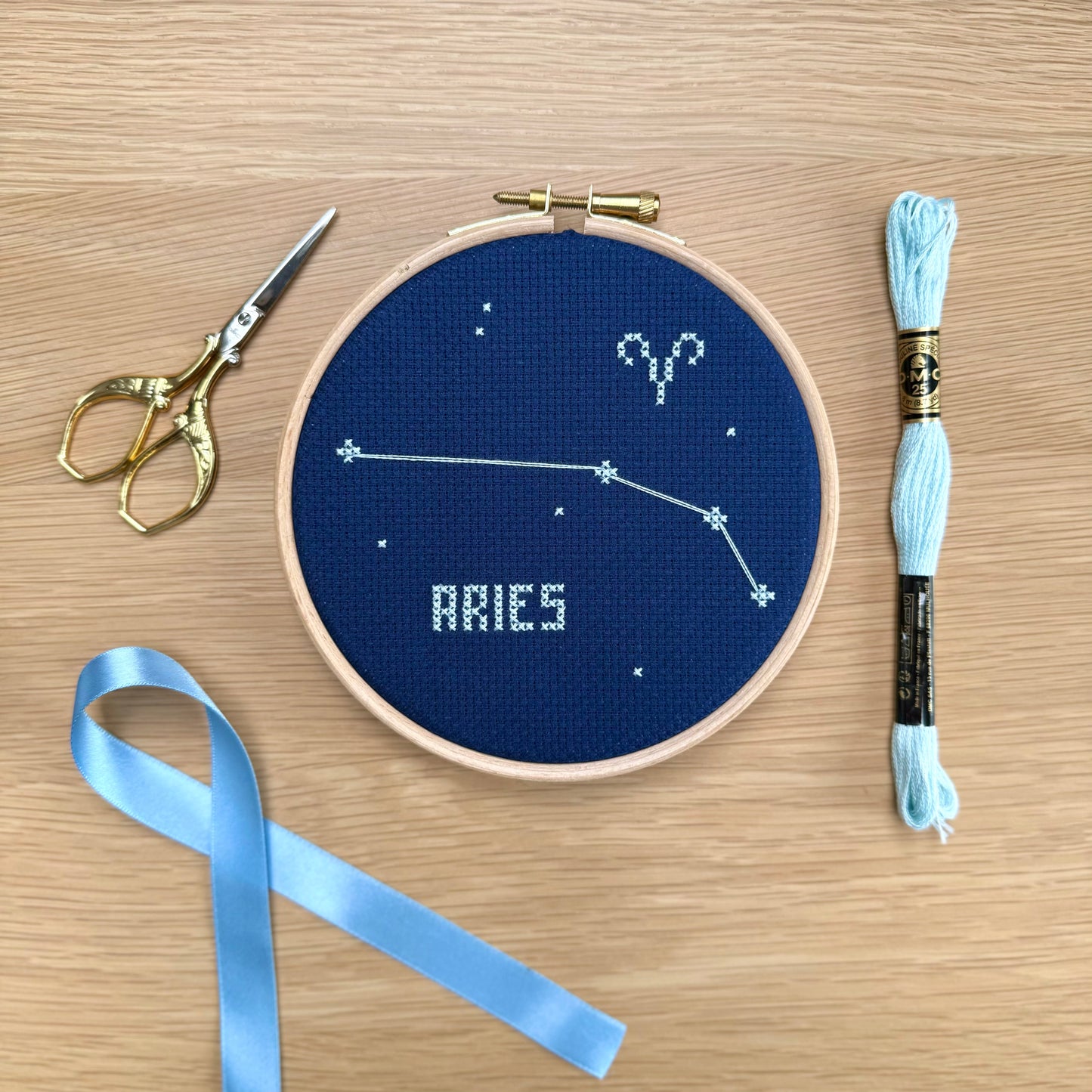 Aries Constellation Night Sky Cross Stitch Pattern – PDF Download