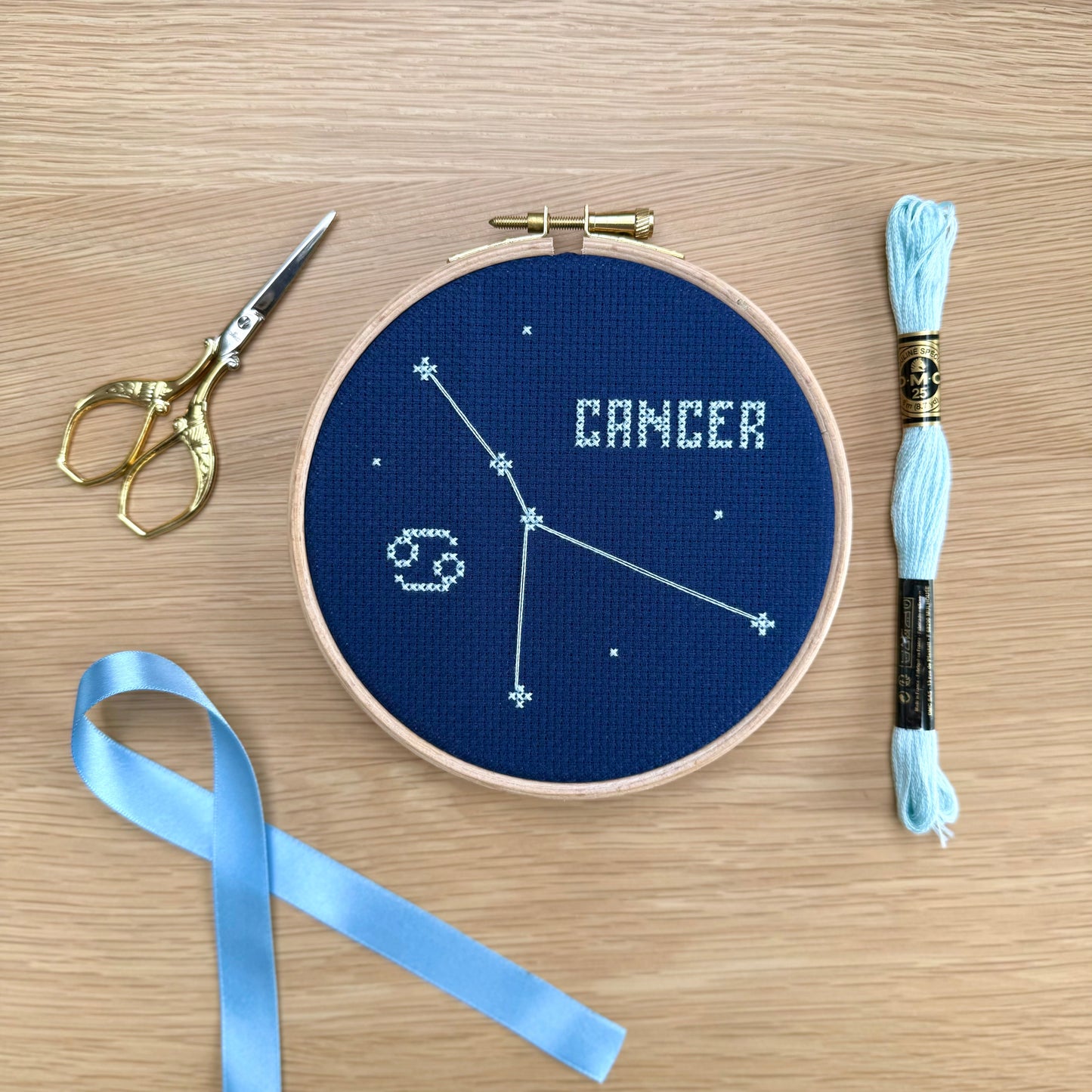 Cancer Constellation Night Sky Cross Stitch Pattern – PDF Download