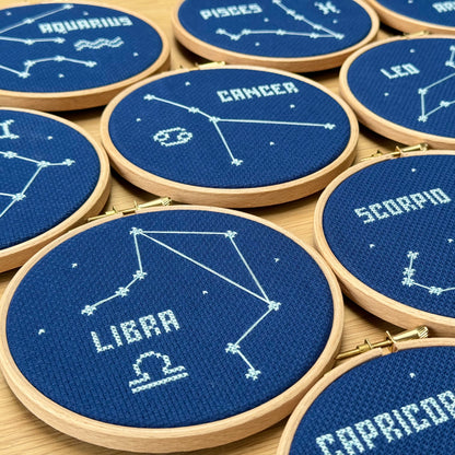 Libra Constellation Night Sky Cross Stitch Pattern – PDF Download