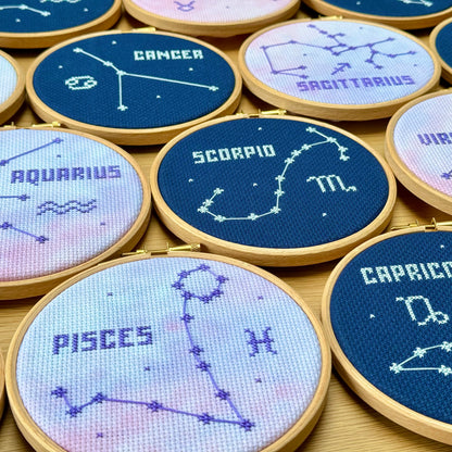 Pisces Constellation Galaxy Cross Stitch Kit