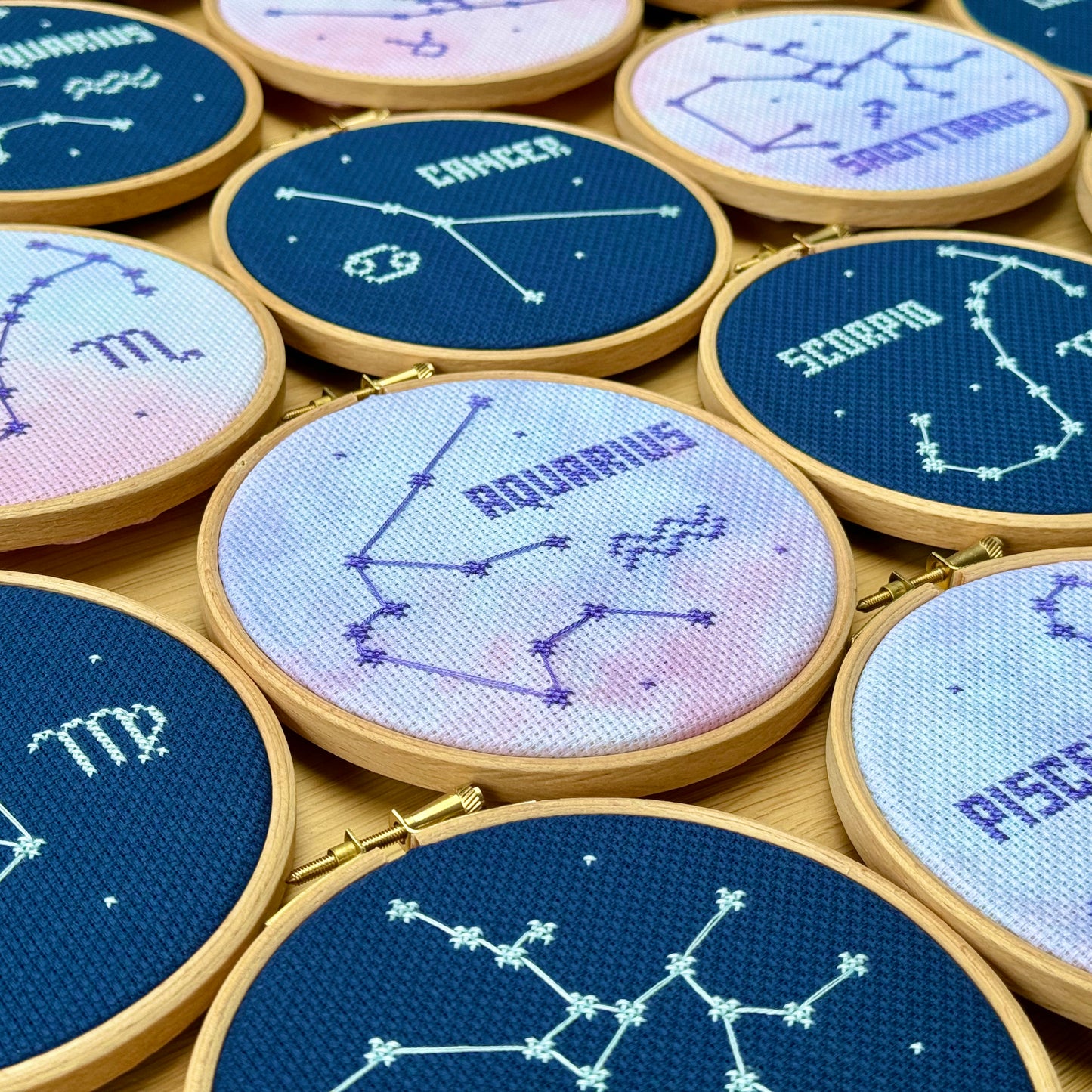 Aquarius Constellation Galaxy Cross Stitch Pattern – PDF Download